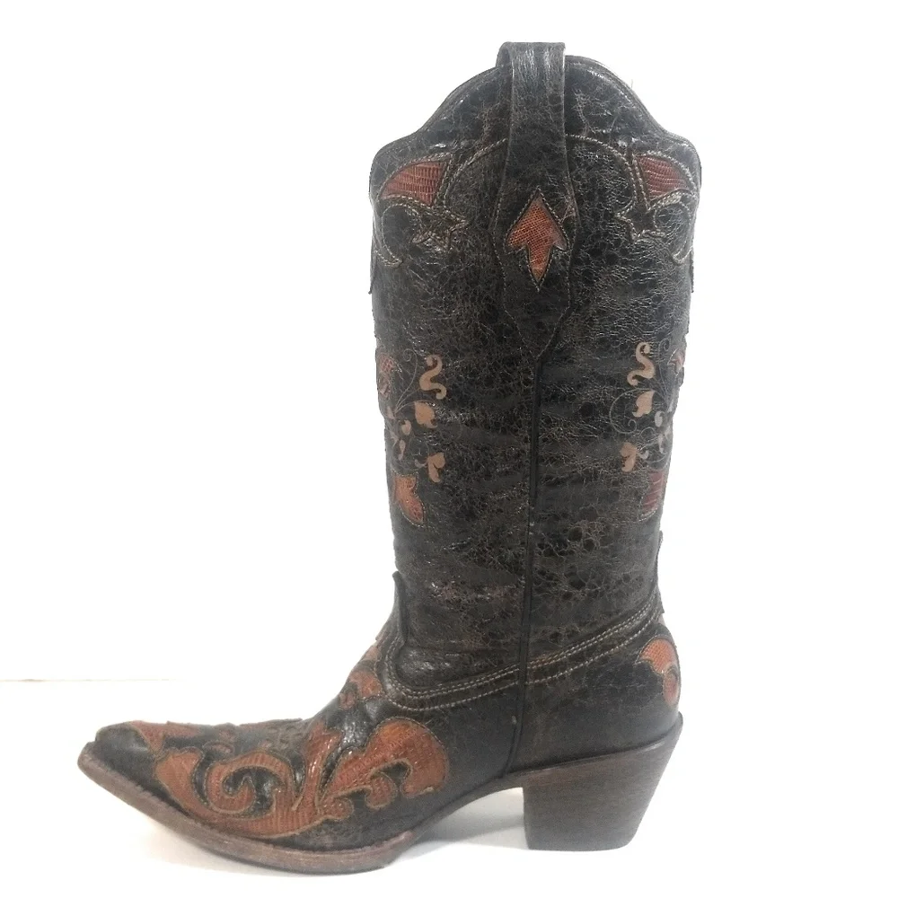 Corral Women Embroidered Brown Western Boots 7.5 M
